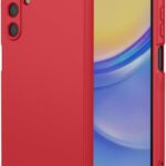 Raudonas dėklas Samsung A165 A16 4G A166 A16 5G Liquid Silicone 1.5mm telefonui