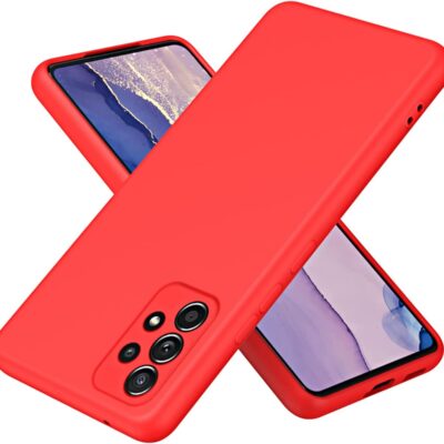 Raudonas dėklas Samsung Galaxy A135 A13 4G Mercury Silicone telefonui su kamerų moduliu