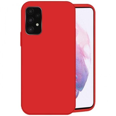 Raudonas dėklas Samsung Galaxy A135 A13 4G Mercury Soft, matomas priekinis ir galinis silikoninis telefono apsauginis dėklas