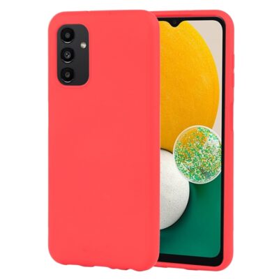 Raudonas dėklas Samsung Galaxy A136 A13 5G su matiniu paviršiumi ir tiksliais išpjovomis kamerai