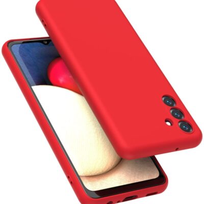 Raudonas dėklas Samsung Galaxy A136 A13 5G su matiniu paviršiumi