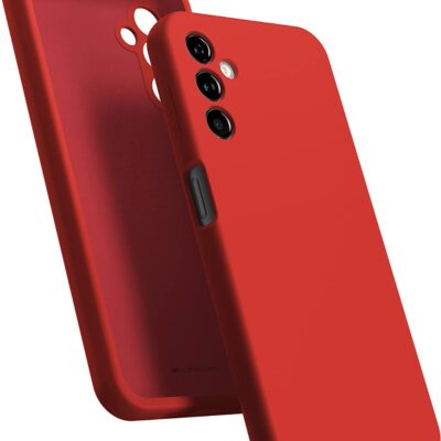 Raudonas dėklas Samsung Galaxy A145 A14 4G su silikonine tekstūra