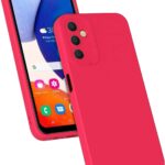Raudonas dėklas Samsung Galaxy A146 A14 5G X-level Dynamic telefonui su matoma kamera ir ekranu