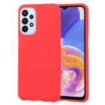 Raudonas dėklas Samsung Galaxy A235 A23 4G / A236 A23 5G Mercury Soft su kamerų ir telefono priekinės dalies vaizdu