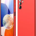 Raudonas dėklas Samsung Galaxy A256 A25 5G Liquid Silicone matinis paviršius