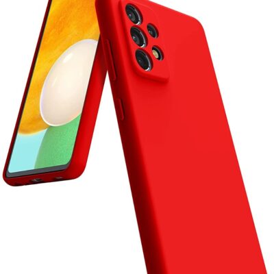 Raudonas dėklas Samsung Galaxy A525 A52 5G silikoninis apsauginis dėklas