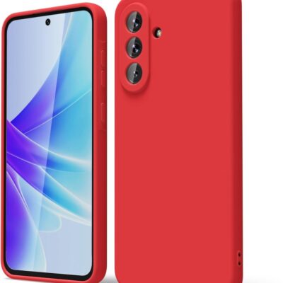 Raudonas dėklas Samsung Galaxy A566 A56 5G Liquid Silicone 1.5mm aplink telefoną