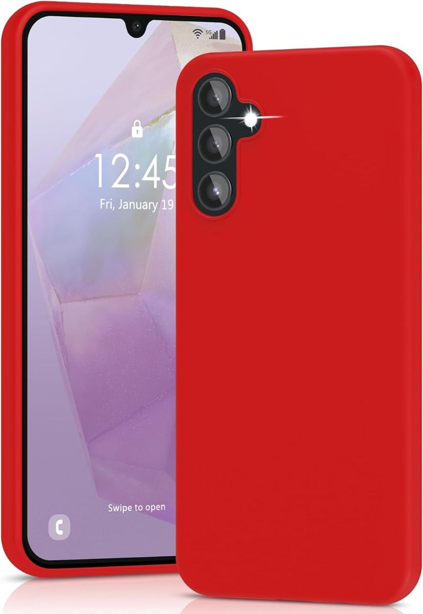 Raudonas dėklas Samsung Galaxy A566 A56 5G X-level Guardian Raudonas dėklas Samsung Galaxy A566 A56 5G X-level Guardian su kamera ir ekranu