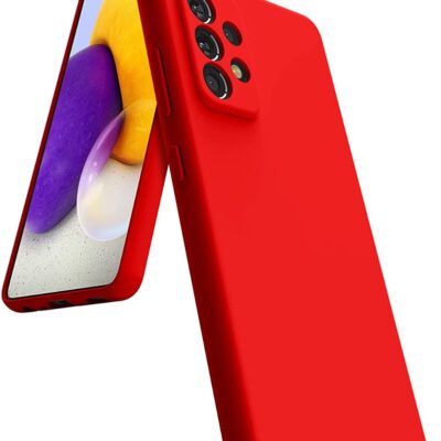 raudonas deklas samsung galaxy a736 a73 5g mercury silicone ant telefono su ispjovomis kamera ir mygtukams
