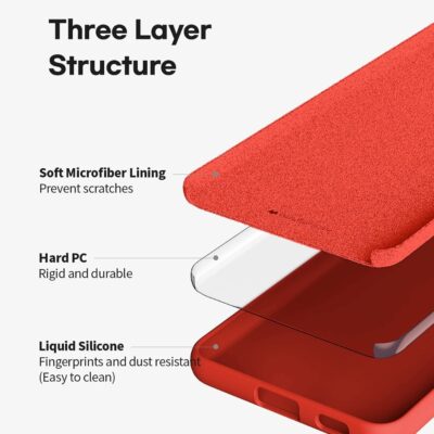 Raudonas dėklas Samsung Galaxy G990 S21 FE 5G Mercury Silicone su trimis sluoksniais.