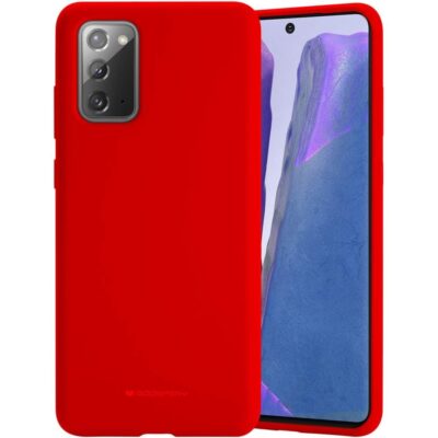 Raudonas dėklas Samsung Galaxy N980 Note 20 Mercury Silicone ant telefono