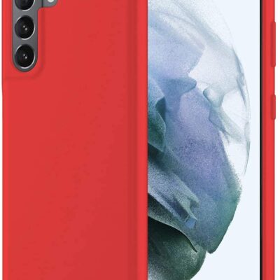 Raudonas dėklas Samsung Galaxy S21 Plus su trimis kameromis ir ekranu