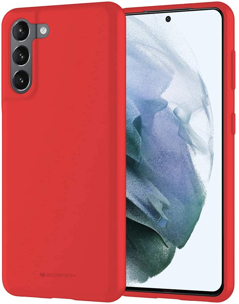 Raudonas dėklas Samsung Galaxy S21 Plus Mercury Soft Raudonas dėklas Samsung Galaxy S21 Plus su trimis kameromis ir ekranu