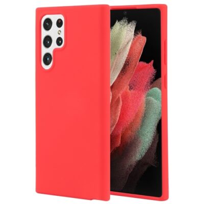 Raudonas dėklas Samsung Galaxy S22 Ultra Mercury Soft, matinis paviršius ir kameros išpjova