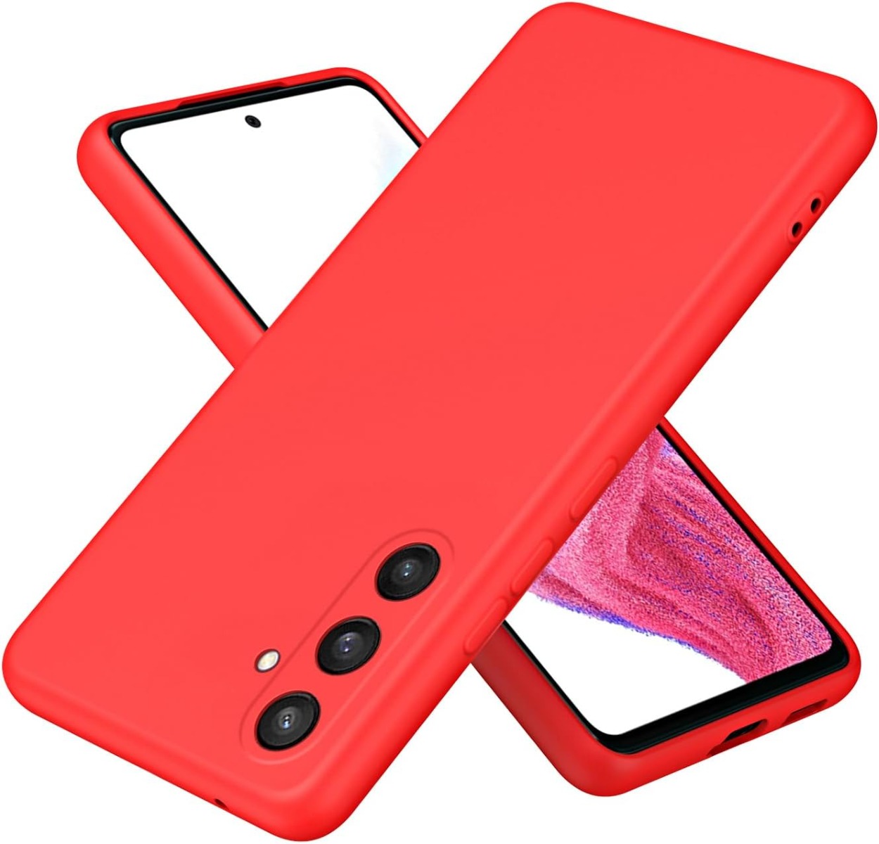 Raudonas dėklas Samsung Galaxy S926 S24 Plus Liquid Silicone Raudonas dėklas Samsung Galaxy S926 S24 Plus Liquid Silicone 1.5mm telefonui, matomas iš dviejų pusių