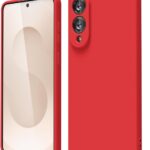 Raudonas dėklas Samsung Galaxy S937 S25 Edge X-level Guardian su dviguba kamera ir ekranu