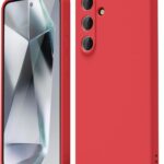 Raudonas dėklas Samsung S721 S24 FE Liquid Silicone 1.5mm aplink telefoną