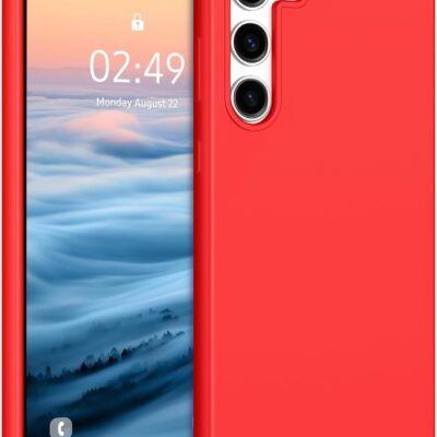 Raudonas dėklas Samsung S721 S24 FE X-level Guardian telefonui su apsauga ir tiksliais kamerų išpjovomis