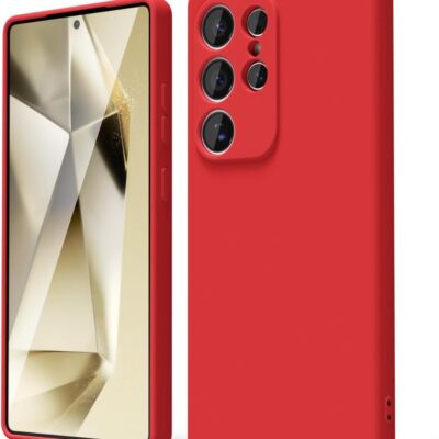 Raudonas dėklas Samsung S938 S25 Ultra Liquid Silicone 1.5mm aplink telefoną