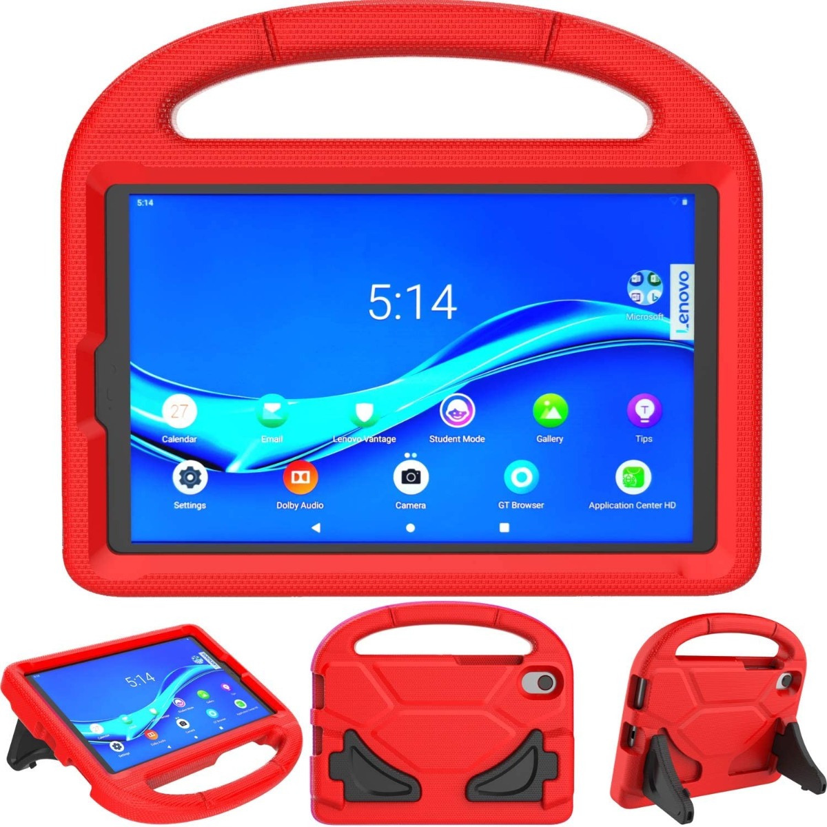 Raudonas dėklas Samsung X110 X115 Tab A9 8.7 Shockproof Kids Raudonas dėklas Samsung X110 X115 Tab A9 8.7 su rankena ir apsauga vaikams