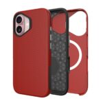 Raudonas dėklas telefonui Apple Iphone 16 Perfectionists Triangle Mag su trikampių raštais