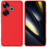 Raudonas dėklas Xiaomi Poco F6 5G Liquid Silicone 1.5mm telefonui su apsauga aplink kameras