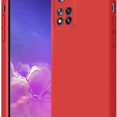 Raudonas dėklas Xiaomi Poco X4 Pro 5G X-level Dynamic, rodantis priekį ir galą su kameros anga