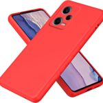 Raudonas dėklas Xiaomi Poco X5 Liquid Silicone 1.5mm su matiniu paviršiumi ir išpjovomis kameroms