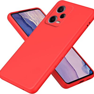 Raudonas dėklas Xiaomi Poco X5 Liquid Silicone 1.5mm su matiniu paviršiumi ir išpjovomis kameroms