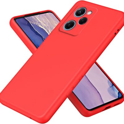 Raudonas dėklas Xiaomi Poco X5 Pro 5G Liquid Silicone 1.5mm atidengtu ekranu ir kamera