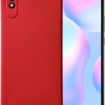 Raudonas dėklas Xiaomi Redmi 9A 9AT Liquid Silicone 1.5mm už telefoną su kamerų anga