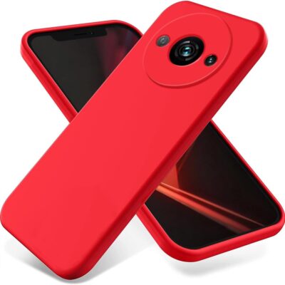 Raudonas dėklas Xiaomi Redmi A3 Liquid Silicone 1.5mm matomas nuokyje ir nugarėlė su kamerų anga