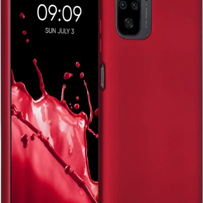 Raudonas dėklas Xiaomi Redmi Note 10 ir Redmi Note 10S su apsauga aplink kameros modulį