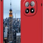 Raudonas dėklas Xiaomi Redmi Note 14 Pro Plus 5G su matine paviršiaus tekstūra ir kamerų apsauga