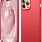 Raudonas silikoninis dėklas Apple iPhone 13 Pro Liquid Silicone 1.5mm, aptinkamas iš dviejų pusių su telefono ekranu ir kamera