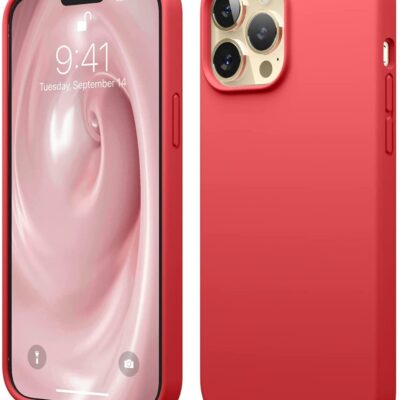 Raudonas silikoninis dėklas Apple iPhone 13 Pro Max Liquid Silicone 1.5mm aplink telefoną