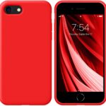 Raudonas silikoninis dėklas Apple iPhone 7 / 8 / SE 2020 Liquid Silicone 1.5mm matomas iš priekio ir iš nugarėlės