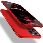 Raudonas spalvos deklas Apple iPhone 12 Pro Max X-level Guardian su matiniu pavirsiumi ir tiksliai pritaikytais mygtuku islaikymais