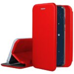 Raudonos spalvos atverčiamas dėklas Huawei P30 Lite Book Elegance su tekstūriniu paviršiumi