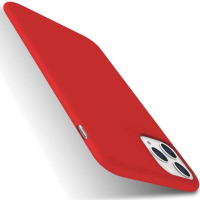 Raudonos spalvos dėklas Apple iPhone 11Pro Max X-level Dynamic, matomas kampinis vaizdas su išpjova kamerai