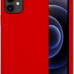 Raudonos spalvos dėklas Apple iPhone 12 ir 12 Pro Mercury Silicone medžiagos paviršiumi
