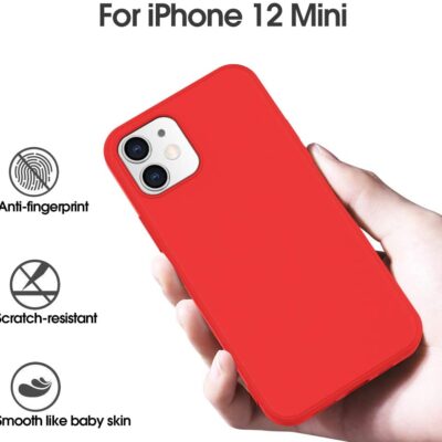 raudonos spalvos dėklas Apple iPhone 12 mini X-level Dynamic rankoje su matoma kameros anga