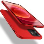 Raudonos spalvos dėklas Apple iPhone 12 mini X-level Guardian su matiniu paviršiumi ir kamera atvira
