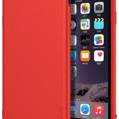 Raudonos spalvos dėklas Apple iPhone 6 6S X-level Guardian su lygiu paviršiumi ir tiksliais išpjovimais