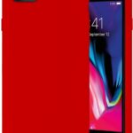 Raudonos spalvos silikoninis dėklas Apple iPhone 7 8 SE 2020 telefonui elegantiskam apsaugai