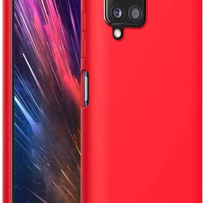 Raudonos spalvos dėklas Samsung Galaxy A125 A12 X-level Dynamic priekinis ir galinis vaizdas