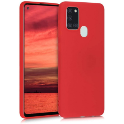 Raudonos spalvos dėklas Samsung Galaxy A217 A21s X-level Guardian su kamera ir pirštų atspaudų skaitytuvu