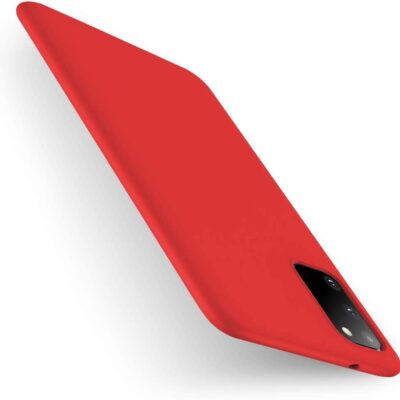 Raudonos spalvos dėklas Samsung Galaxy G981 S20 X-level Dynamic su tiksliai pritaikytais kameros angomis