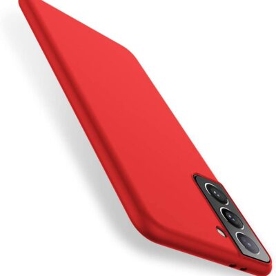 Raudonos spalvos dėklas Samsung Galaxy S21 Plus S30 Plus X-level Dynamic su kamera ir jungtimis