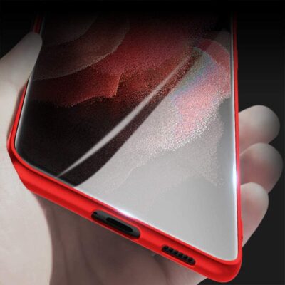 Raudonos spalvos dėklas Samsung Galaxy S21 Ultra S30 Ultra X-level Guardian ekrano apačioje